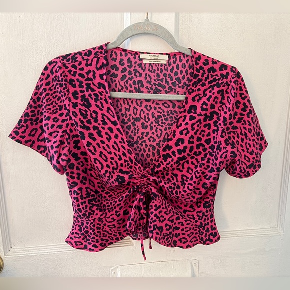 Pull&Bear Tops - Pull&Bear Fuchsia Leopard Print Blouse